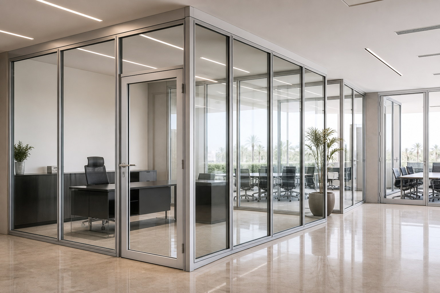 Office partition systems by Techno Door Metal Industries
