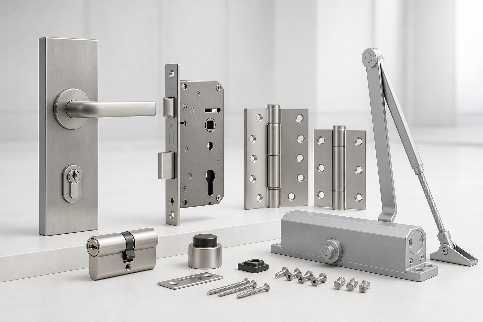Door hardware collection by Techno Door Metal Industries