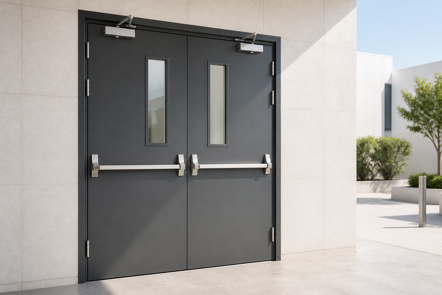 Heavy-duty access hardware by Techno Door Metal Industries