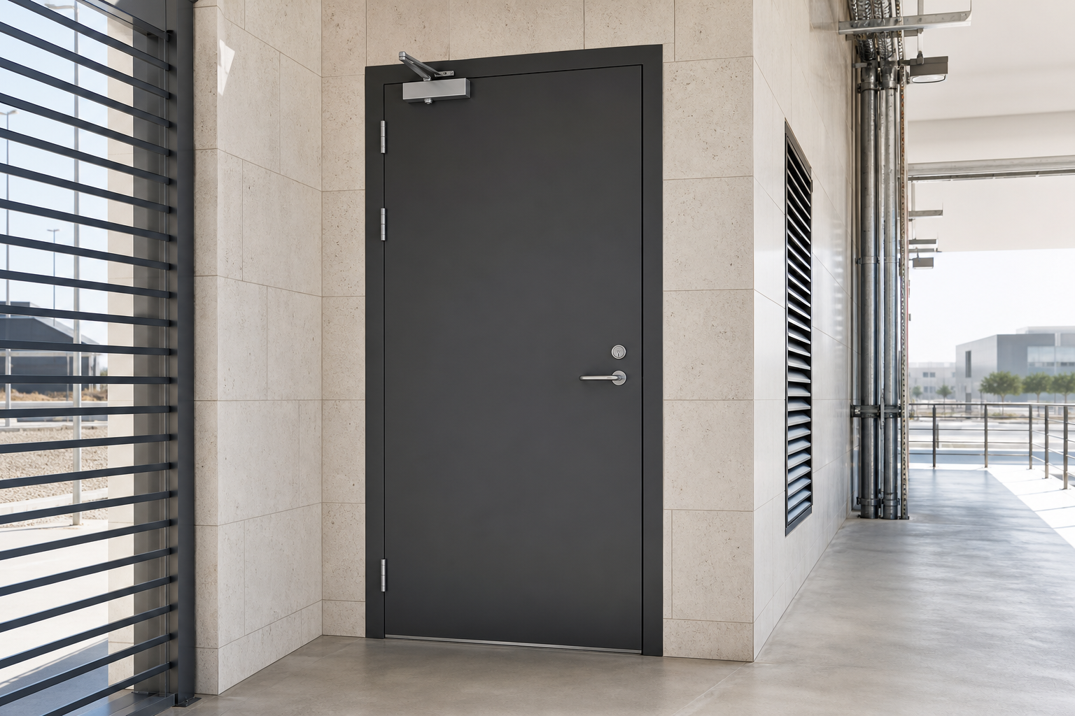 Installed hardware coordination by Techno Door Metal Industries