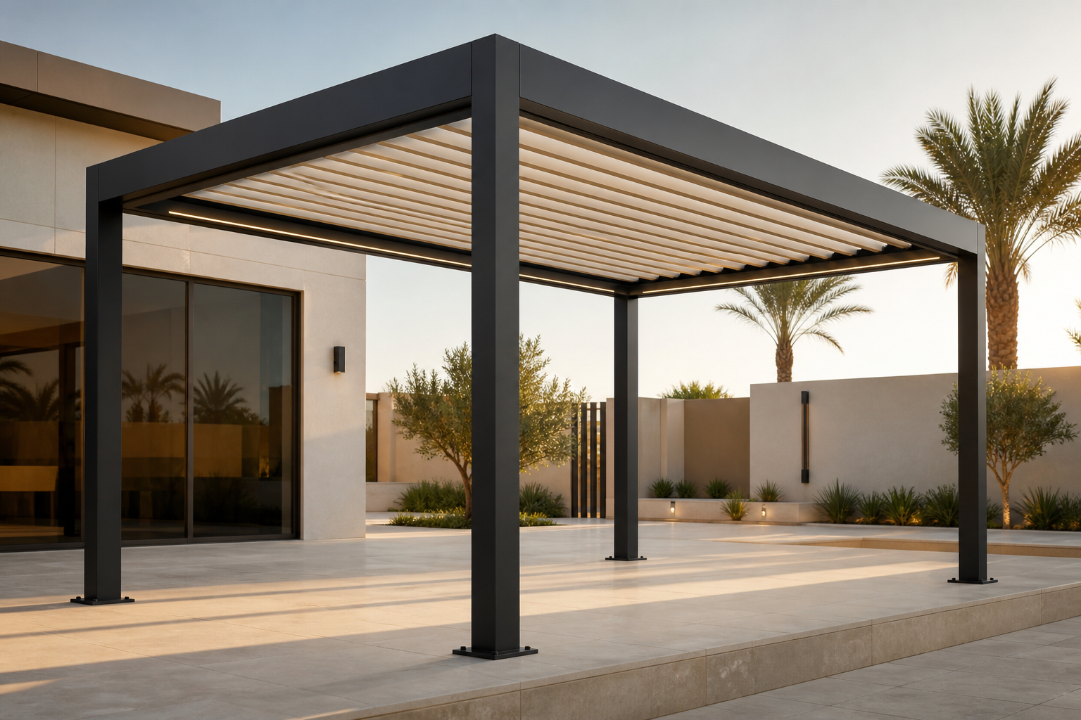 Steel pergolas by Techno Door Metal Industries